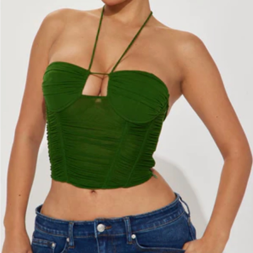 Green corset top - Picture 4 of 4